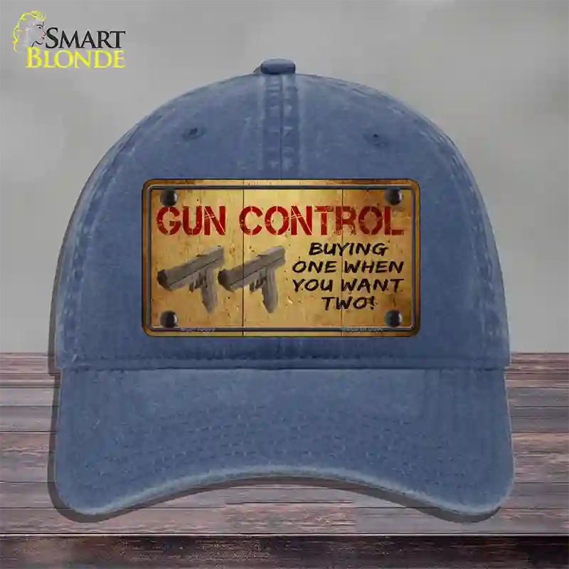 Gun Control Buying Only One Novelty License Plate Hat Tag Unconstructed Cotton / Navy