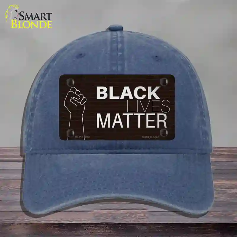 Black Lives Matter Fist Brick Novelty License Plate Hat Tag Unconstructed Cotton / Navy