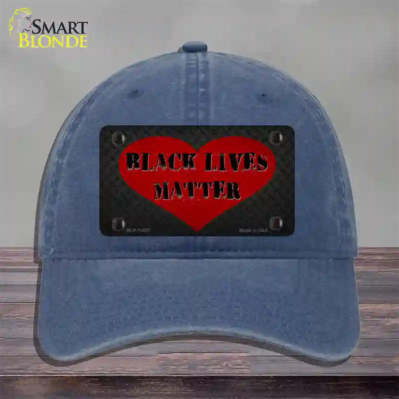 Black Lives Matter Heart Novelty License Plate Hat Tag Unconstructed Cotton / Navy