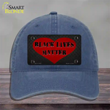 Black Lives Matter Heart Novelty License Plate Hat Tag Unconstructed Cotton / Navy