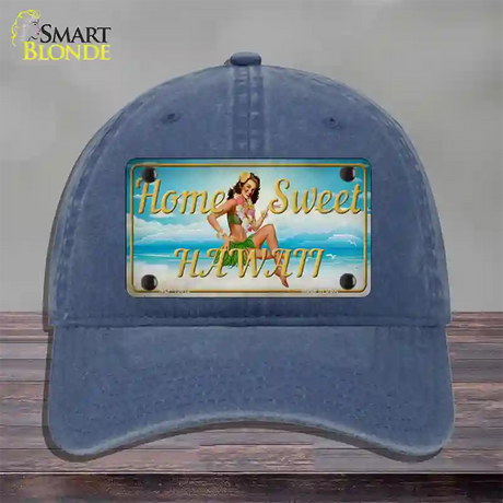 Home Sweet Hawaii Novelty License Plate Hat Tag Unconstructed Cotton / Navy