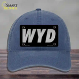 WYD Black Novelty License Plate Hat Tag Unconstructed Cotton / Navy