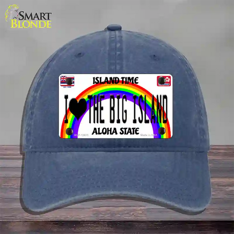 I Heart Big Island Novelty License Plate Hat Tag Unconstructed Cotton / Navy