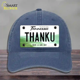 Thank You Novelty License Plate Hat Tag Unconstructed Cotton / Navy