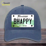 Be Happy Novelty License Plate Hat Tag Unconstructed Cotton / Navy