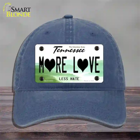 More Love Novelty License Plate Hat Tag Unconstructed Cotton / Navy