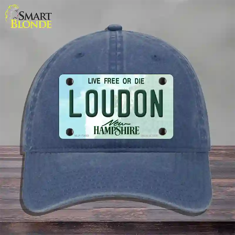 Loudon New Hampshire Novelty License Plate Hat Tag Unconstructed Cotton / Navy