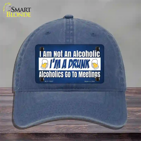 Im A Drunk Novelty License Plate Hat Tag Unconstructed Cotton / Navy