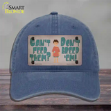 Cant Feed Em Dont Breed Em Novelty License Plate Hat Tag Unconstructed Cotton / Navy