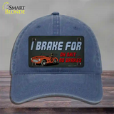 Oh Shit No Brakes Novelty License Plate Hat Tag Unconstructed Cotton / Navy