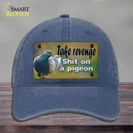 Shit On A Pigeon Novelty License Plate Hat Tag Unconstructed Cotton / Navy