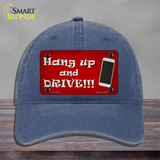 Hang Up and Drive Novelty License Plate Hat Tag Unconstructed Cotton / Navy