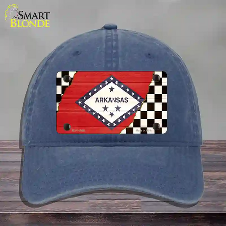 Arkansas Racing Flag Novelty License Plate Hat Tag Unconstructed Cotton / Navy