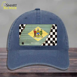 Delaware Racing Flag Novelty License Plate Hat Tag Unconstructed Cotton / Navy