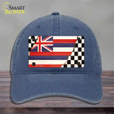 Hawaii Racing Flag Novelty License Plate Hat Tag Unconstructed Cotton / Navy