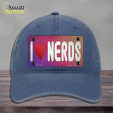 I Love Nerds Novelty License Plate Hat Tag Unconstructed Cotton / Navy