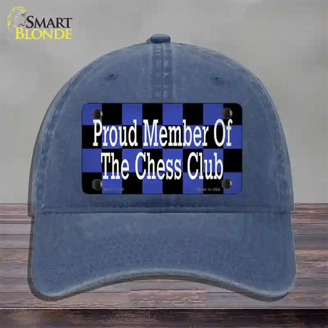 Chess Club Member Novelty License Plate Hat Tag Unconstructed Cotton / Navy