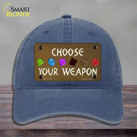 Choose Your Weapon Novelty License Plate Hat Tag Unconstructed Cotton / Navy