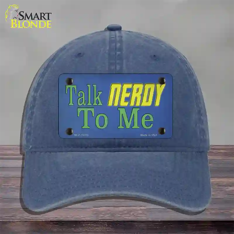 Talk Nerdy To Me Novelty License Plate Hat Tag Unconstructed Cotton / Navy