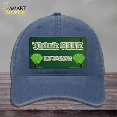 Think Geek Novelty License Plate Hat Tag Unconstructed Cotton / Navy