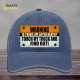 Dont Touch My Truck Novelty License Plate Hat Tag Unconstructed Cotton / Navy