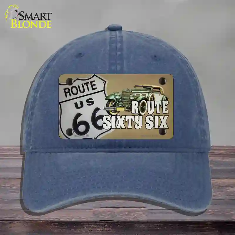 Route Sixty Six Novelty License Plate Hat Tag Unconstructed Cotton / Navy