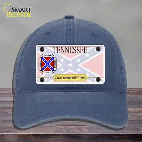 Tennessee Sons Of Confederate Novelty License Plate Hat Unconstructed Cotton / Navy