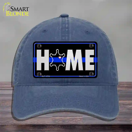 Home Sheriff Badge Novelty License Plate Hat Tag Unconstructed Cotton / Navy