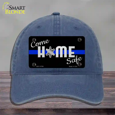 Come Home Safe Novelty License Plate Hat Tag Unconstructed Cotton / Navy