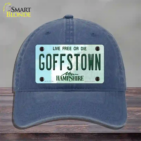 Goffstown New Hampshire Novelty License Plate Hat Tag Unconstructed Cotton / Navy