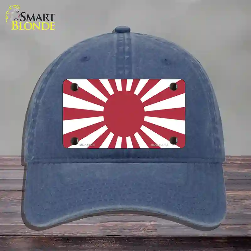 Rising Sun Japan Novelty License Plate Hat Tag Unconstructed Cotton / Navy