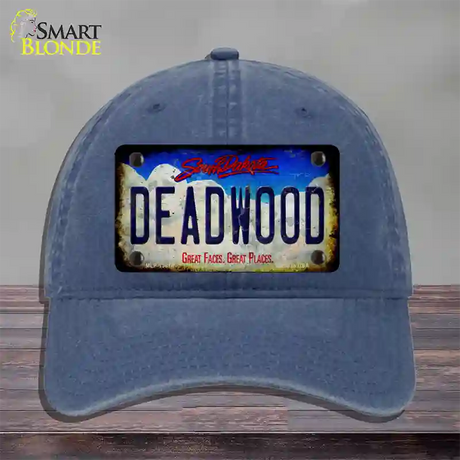 Deadwood South Dakota Rusty Novelty License Plate Hat Tag Unconstructed Cotton / Navy