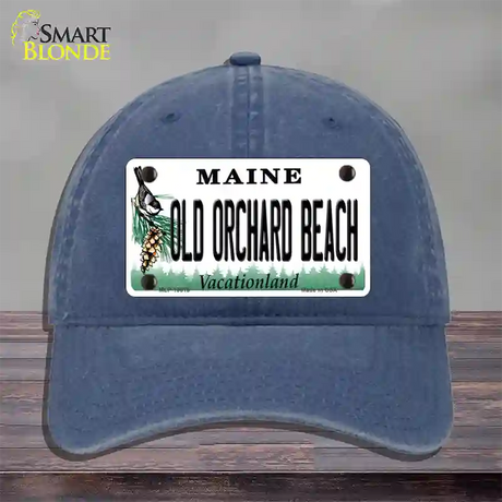 Old Orchard Beach Maine Novelty License Plate Hat Tag Unconstructed Cotton / Navy