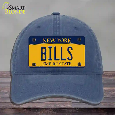 Bills New York Yellow Novelty License Plate Hat Tag Unconstructed Cotton / Navy