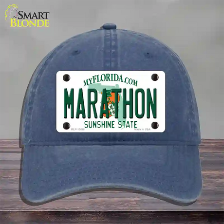 Marathon Florida Novelty License Plate Hat Tag Unconstructed Cotton / Navy