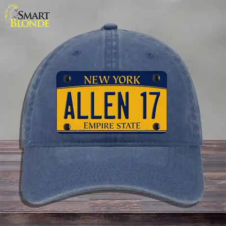 Allen 17 New York Novelty License Plate Hat Tag Unconstructed Cotton / Navy