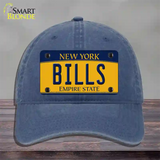 Bills NY Yellow Novelty License Plate Hat Tag Unconstructed Cotton / Navy