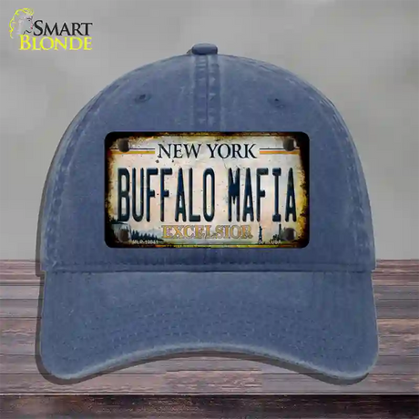 Buffalo Mafia Excelsior New York Rusty Novelty License Plate Hat Tag Unconstructed Cotton / Navy