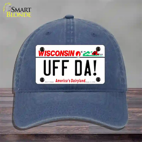 Uff Da Wisconsin Novelty License Plate Hat Tag Unconstructed Cotton / Navy