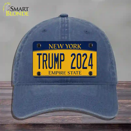 Trump 2024 New York Novelty License Plate Hat Unconstructed Cotton / Navy