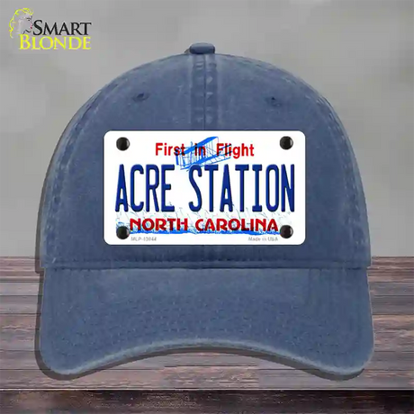 Acre Station North Carolina Novelty License Plate Hat Tag Unconstructed Cotton / Navy