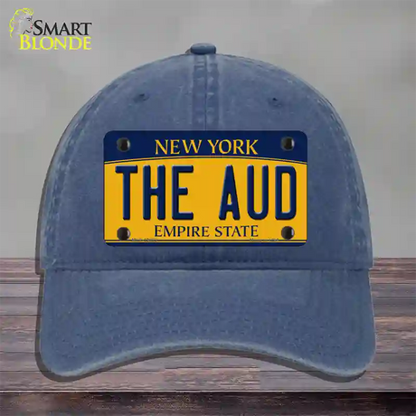 The Aud NY Yellow Novelty License Plate Hat Tag Unconstructed Cotton / Navy