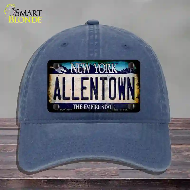 Allentown NY Blue Rusty Novelty License Plate Hat Tag Unconstructed Cotton / Navy