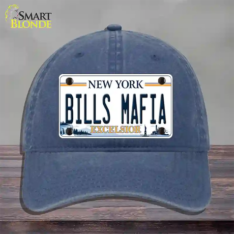 Bills Mafia NY Excelsior Novelty License Plate Hat Tag Unconstructed Cotton / Navy