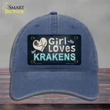 This Girl Loves Krakens Novelty License Plate Hat Tag Unconstructed Cotton / Navy