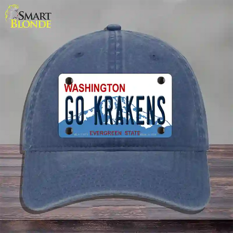 Go Krakens Washington Novelty License Plate Hat Tag Unconstructed Cotton / Navy