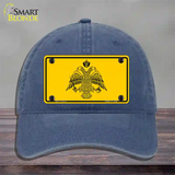 Byzantine Empire Flag Yellow Novelty License Plate Hat Tag Unconstructed Cotton / Navy