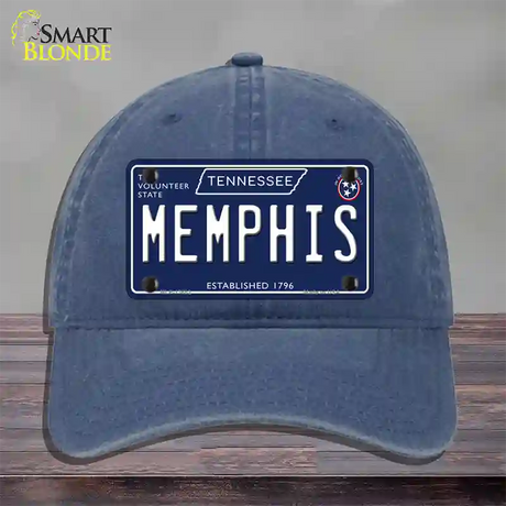 Memphis Tennessee Blue Novelty License Plate Hat Tag Unconstructed Cotton / Navy