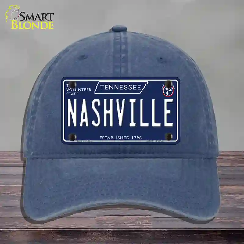 Nashville Tennessee Blue Novelty License Plate Hat Tag Unconstructed Cotton / Navy