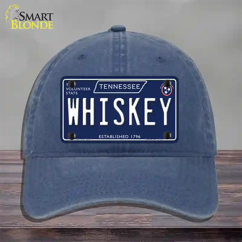 Whiskey Tennessee Blue Novelty License Plate Hat Tag Unconstructed Cotton / Navy